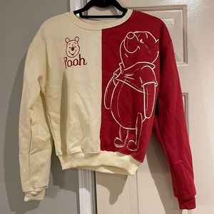 Disney Pooh lightweight sweatshirt in cream and red NWT SIZE XS